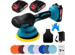 Lucidatrice Per Auto, Batteria A Batteria 6 Pollici Lucidatrice Orbitale 2 Parti 21 V 1500 Mah 13 Approcci, Velocità Variabile 5500 Rpm Set