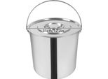 Secchio In Acciaio Inox, Capacità 20 Litri, Spessore Resistente 1,6 Mm, Argento