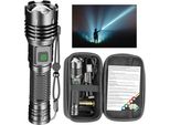 Torcia A Led Ricaricabile 30W, 20000 Lumen Estremamente Luminosa, Alimentata A Batteria 5 Modalità, Impermeabile Power Bank Zoom Indicatore Di Potenza Regolabile Per