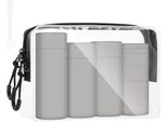 Flintronic Bottiglie Da Viaggio In Silicone, Bottiglie Riempimento Articoli Da Toilette, Set Pratico A Prova Di Perdite Senza Bpa (Grigio)