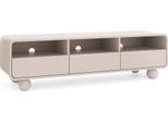 Mobile Tv In Cashmere Con Ripiani E Ante - Design Moderno, Gambe Sferiche, 160 X 44 X 39 Cm