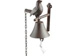 Campanello Esschert Design Con Catena A Strappo Marrone Antico - Ghisa