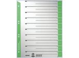 Leitz 1652-00-55 1652 Fogli Divisori - A4 Extra Larghi, Verdi, Bordo Perforato Colorato, 100 Pezzi