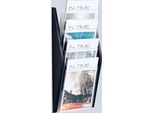 Portadepliant A Parete Helit, Din A4 Verticale, 4 Tasche, Nero
