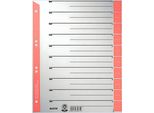 Leitz 1652-00-25 1652 Fogli Divisori - A4 Extra Larghi, Rossi, Bordo Perforato Colorato, 100 Pezzi