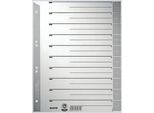 Leitz 1652-00-85 1652 Fogli Divisori - A4 Extra Larghi, Grigio, Bordo Perforato Colorato, 100 Pezzi