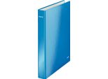 Leitz 4241-00-36 4241 Raccoglitore Ad Anelli Wow, A4 Maxi, Pp, 2 Anelli Ø25 Mm, Blu Metallizzato