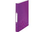 Leitz 4257-00-62 4257 Raccoglitore Ad Anelli Wow, A4, Pp, 2 Anelli, 25 Mm, Viola