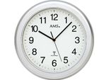 Ams 5956 Orologio Da Parete Orologio Da Bagno Orologio Da Bagno Radiocontrollato Orologio Da Parete Argento Rotondo Impermeabile