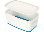 Leitz 5229-10-36 5229 Contenitore Mybox Small - A5, Con Coperchio, Abs, Bianco/Blu