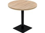 Vidaxl Tavolo Da Bistrot Rotondo In Mdf E Acciaio 80 X 75 Cm Effetto Rovere