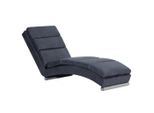 Chaise Longue Grigia In Pelle Scamosciata