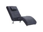 Chaise Longue Da Massaggio Con Cuscino In Pelle Scamosciata Grigia