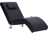 Chaise Longue Da Massaggio Con Cuscino In Ecopelle Nera