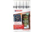 Edding 4095 Pennarello A Gesso Bianco (Confezione Blister Da 4)