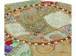 Vidaxl Pouf Patchwork Rotondo In Cotone Fatto A Mano 40X20 Cm Verde