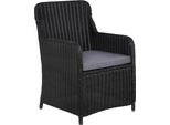 Vidaxl GartenstüHle Mit Polster 2 Stk. Poli Rattan Schwarz