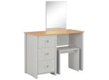 Tavolino Da Toilette Con Specchio E Sgabello Grigio 104X45X131 Cm