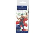Faber-Castell 267196 FABER-CASTELL Penna A Inchiostro Pitt Per Artisti, Confezione Da 6 Comic