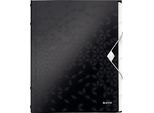 Leitz 4633-00-95 Organizzatore Leitz Wow, Din A4, Pp, 6 Scomparti, Nero-