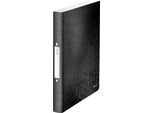 Leitz 4257-00-95 Raccoglitore Ad Anelli Wow, Din A4, Pp, Nero Metallizzato, 2 Anelli