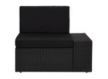 Divano Modulare Ad Angolo Con Bracciolo (Sinistra) In Poly Rattan Nero