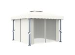 Padiglione Con Tenda 3X3 M In Alluminio Bianco Crema