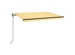 Tenda Automatica Con Led E Sensore Vento 450X300 Cm Giallo/Bianco