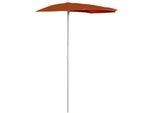 Vidaxl Mezzo Ombrellone Con Asta 180X90 Cm Rosso Terracotta