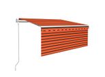 Tenda Da Sole Automatica A Scomparsa Con Mantovana 3X2,5 M Arancione Marrone