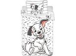 Lenzuola Disney Per Bambini 101 Cane Dalmata Lucky Bianco Nero Copripiumino 100X135 Cm, Federa 40X60 Cm, 100% Cotone