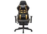 Syfax™ Sedia Da Gaming Con Poggiapiedi Nera E Oro In Pelle Finta
