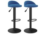 Vidaxl Sgabello Da Bar 2 Pezzi. Velluto Blu