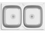 Vidaxl Lavello Doppio Argento 800X500X155 Mm In Acciaio Inox