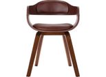 Syfax™ Sedia Da Pranzo Marrone In Legno Curvato E Pelle Finta