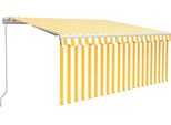 Vidaxl Tenda Da Sole Manuale A Scomparsa Con Tenda A Rullo 3,5X2,5 M Giallo E Bianco
