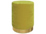 Vidaxl Sgabello Rotondo In Velluto Verde Senape 31 X 37 Cm