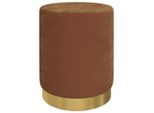 Vidaxl Sgabello Rotondo In Velluto Marrone 31 X 37 Cm