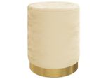 Vidaxl Sgabello Rotondo In Velluto Albicocca 31 X 37 Cm