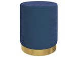 Vidaxl Sgabello Rotondo In Velluto Blu 31 X 37 Cm