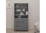 Vidaxl Credenza Hamar In Pino Massiccio Grigio Scuro