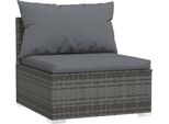 Vidaxl Divano Da Giardino Con Cuscini In Poly Rattan Grigio