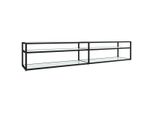 Vidaxl Mobile Tv Bianco Effetto Marmo 220X40X40,5 Cm Vetro Temperato