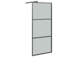 Vidaxl Schermo Doccia Per Cabina Doccia 80X195 Cm Vetro Scuro Esg Nero