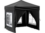 Vidaxl Tenda Per Feste Pieghevole Con Pareti Laterali Nere 2X2 M