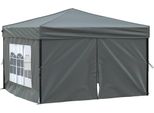 Vidaxl Tenda Pieghevole Per Feste Con Pareti Laterali Antracite 3X3 M