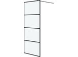 Vidaxl Schermo Doccia Per Cabina Doccia Nero 80X195 Cm Esg Smerigliato