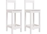 Vidaxl Sgabelli Da Bar 2 Pz. Bianco 40X41,5X112 Cm In Legno Di Pino Massiccio