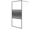 Vidaxl Schermo Doccia Per Cabina Doccia Nero 100X195 Cm Esg Vetro Chiaro