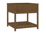 Vidaxl Fioriera Con Ripiano Marrone Miele 82,5X82,5X81 Cm Legno Di Pino